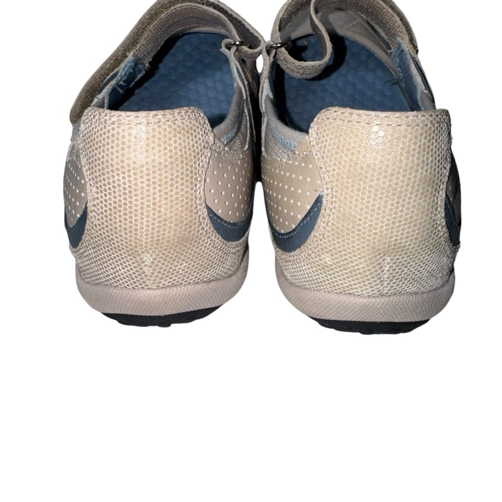 Women's Clarks Privo Beige Blue Mary Jane Flats Size 8M - Picture 4 of 9